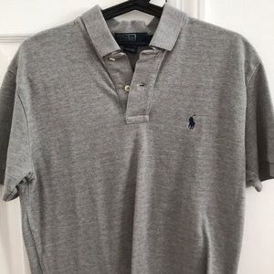 Polo by RL. Grey w/navy blue horse.
